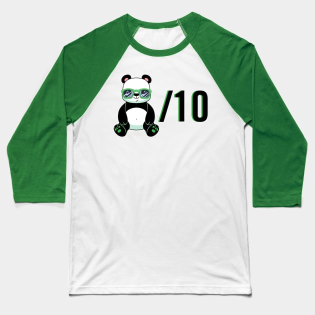 Rock Hard Panda / 10 Baseball T-Shirt by Wrathian